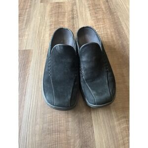 Merrell Mule Shoes womens size 9 Black Suede Slip On Square Toe Comfort